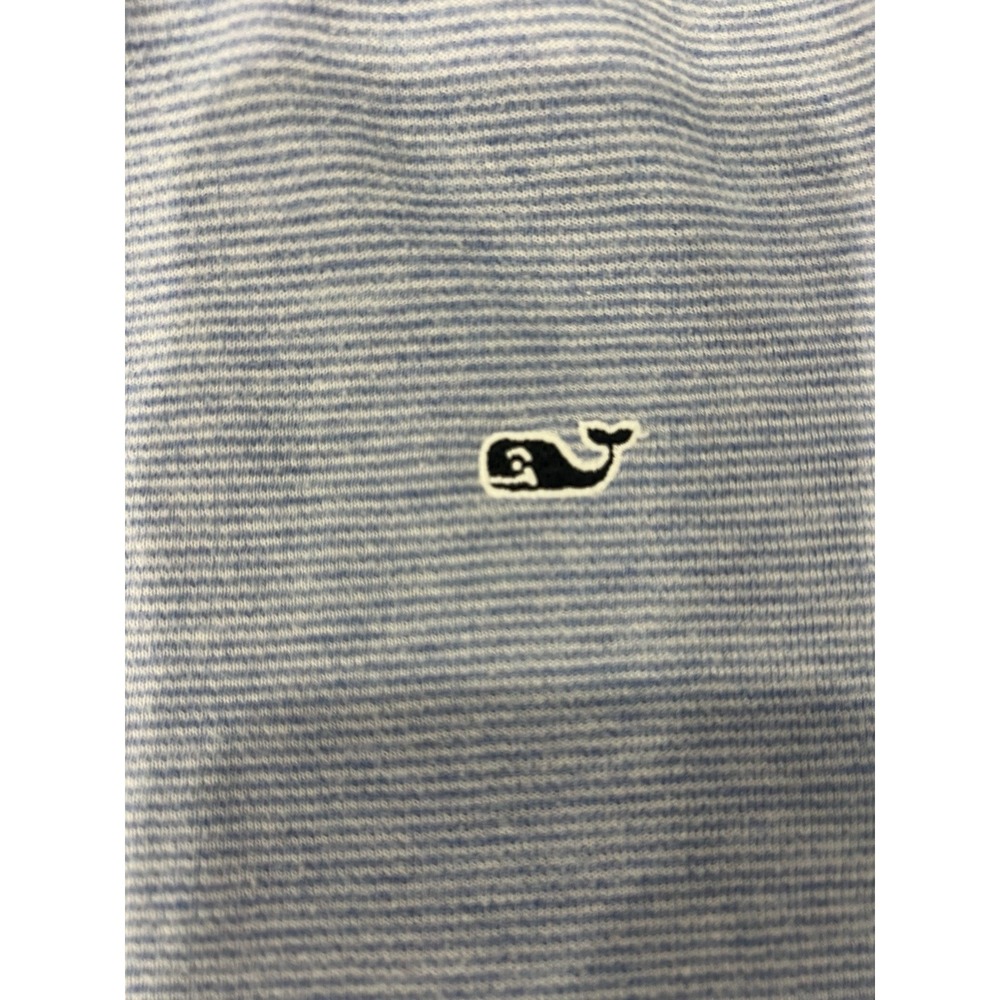 Vineyard Vines 1/4 Zip Pullover Light Blue/White Striped Boys Sz Lg Whale Logo - Picture 5 of 11